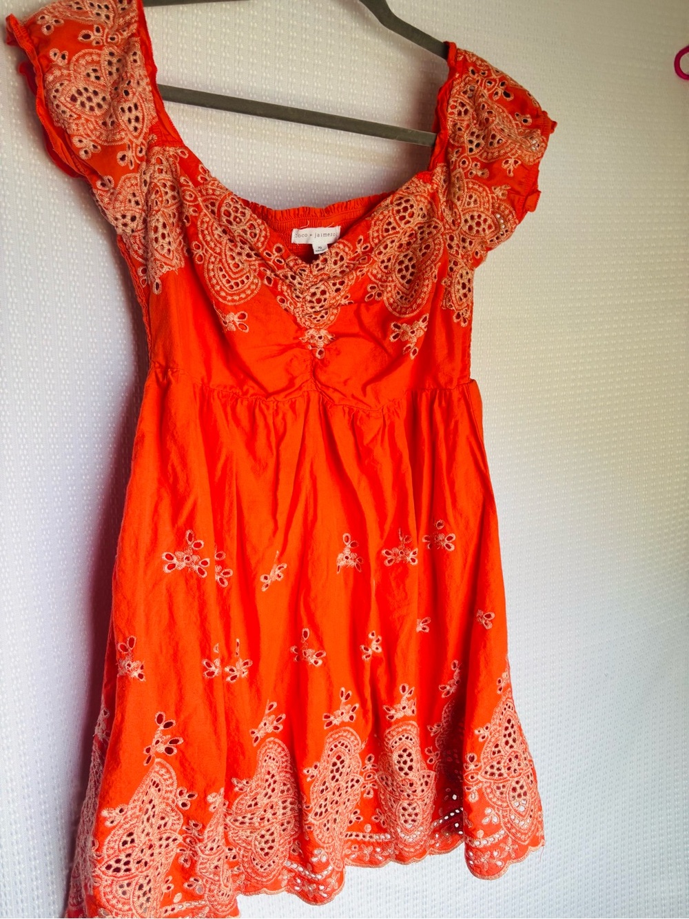 Orange Embroidered Women’s Tunic Top - Unbranded